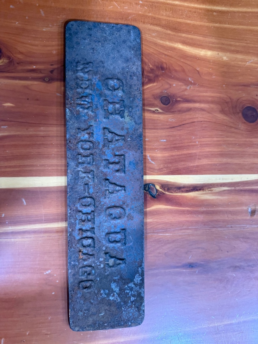 Cast iron vintage old sign